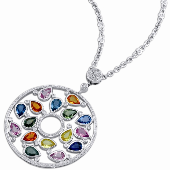 Safir Madalyon Kolye